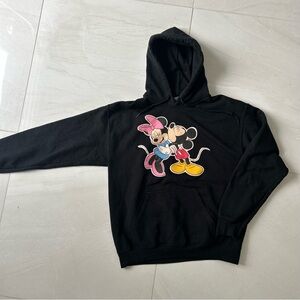 Black Disney Hoodie Mickey and Minnie / Size Medium